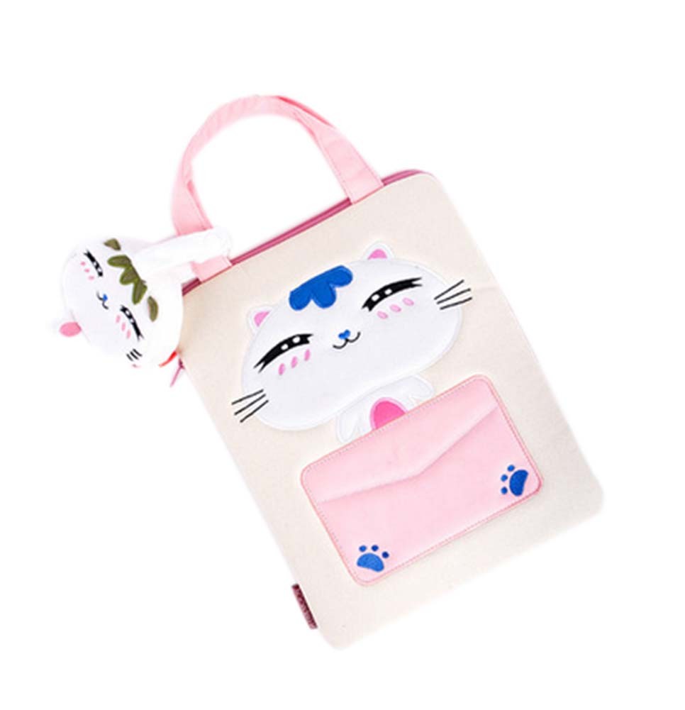 Cute Liner Package Zipper Handbag Laptop Sleeves Cat Pattern Laptop Bag,PINK