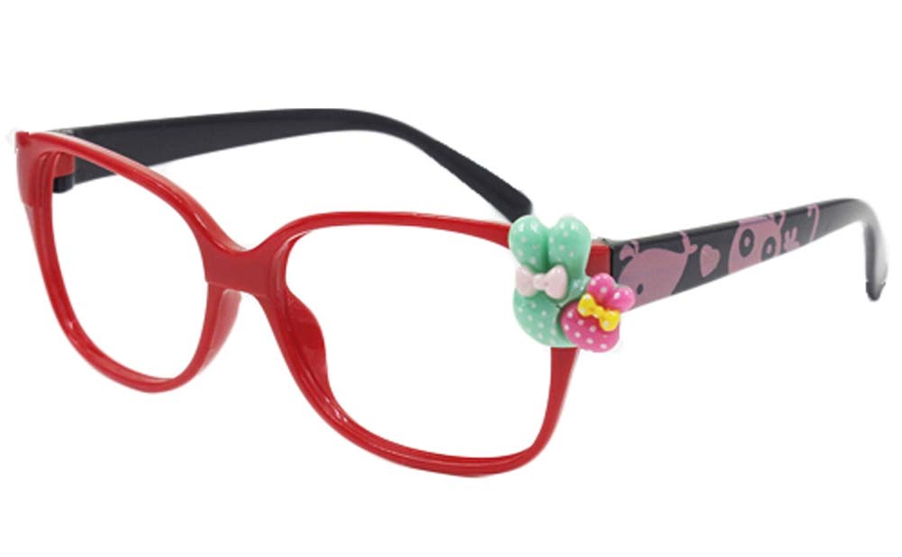 Cute Glasses Frame for Kids Black Red NO LENS