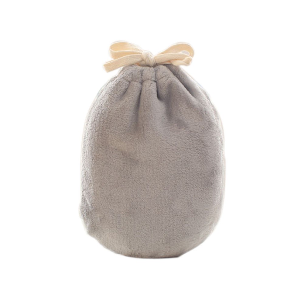 Hot Water Bottle with Cozy Flannel Drawstring Cover for Hot and Cold Therapy Pain Relief, Grey