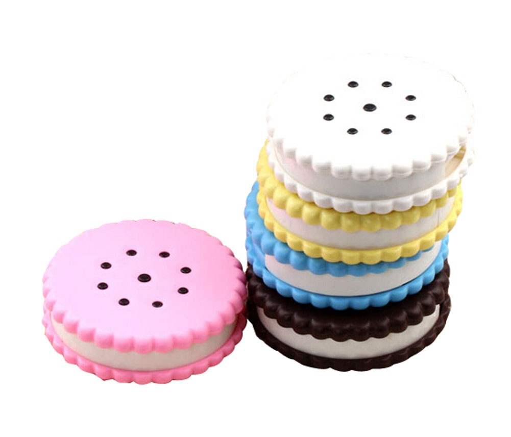 2 Of Cookie Shaped Contact Lenses Box Holders, Random Color