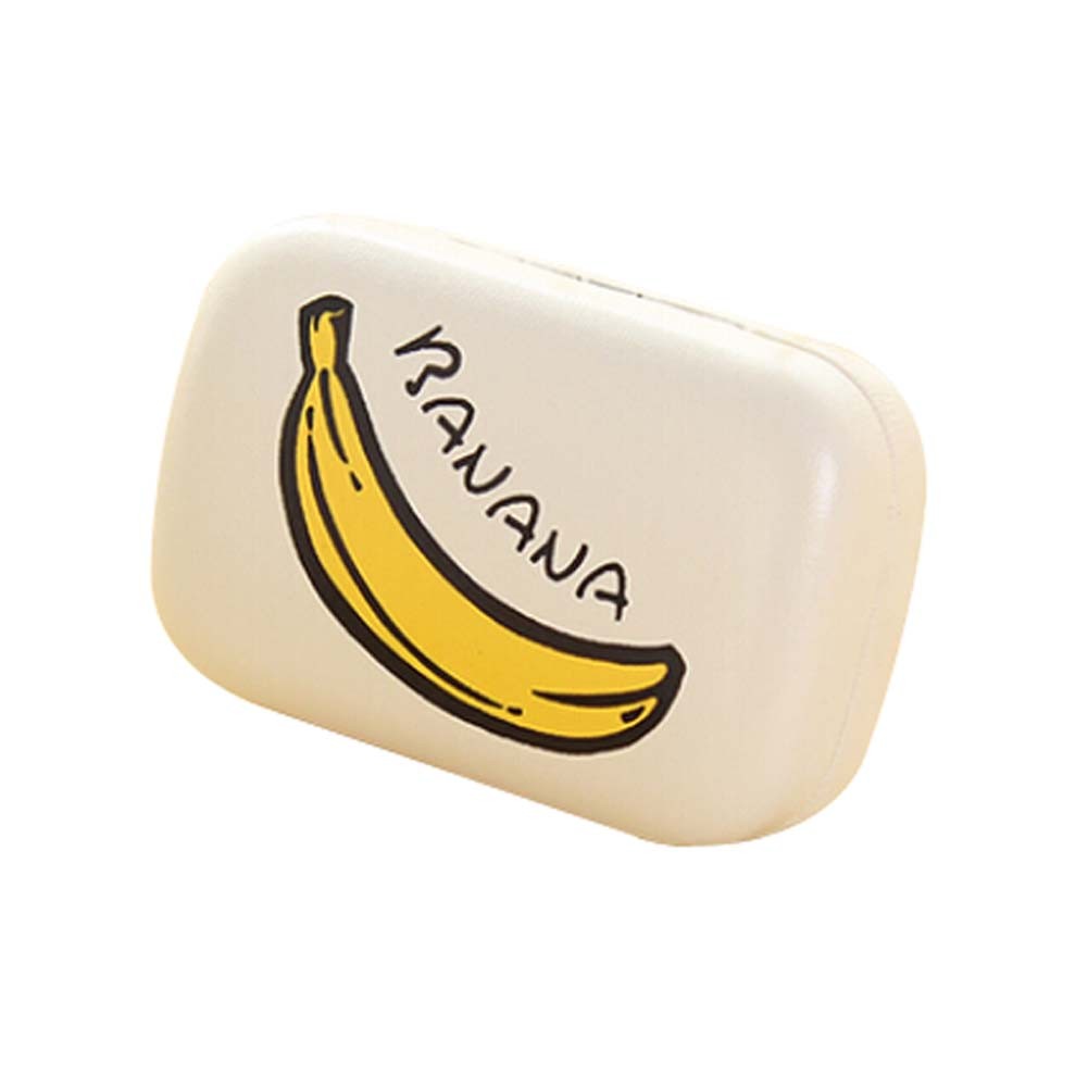 Leather Material Contact Lenses Holder Portable Lenses Cases with Banana Pattern