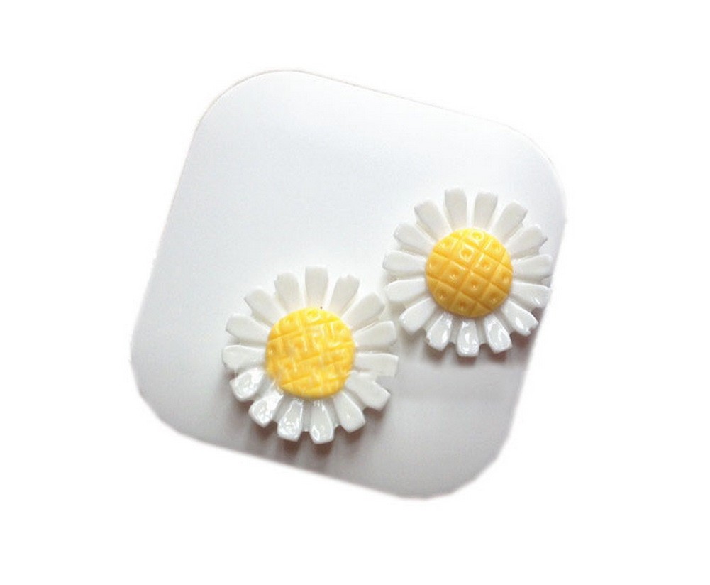 White Sunflower Contact Lenses Box Case Cosmetic Lens Holder