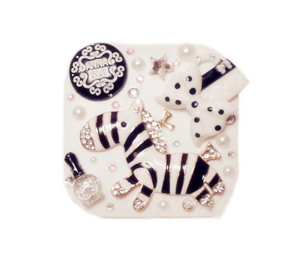Crystal Zebra Contact Lens Case Cosmetic Lens Holder