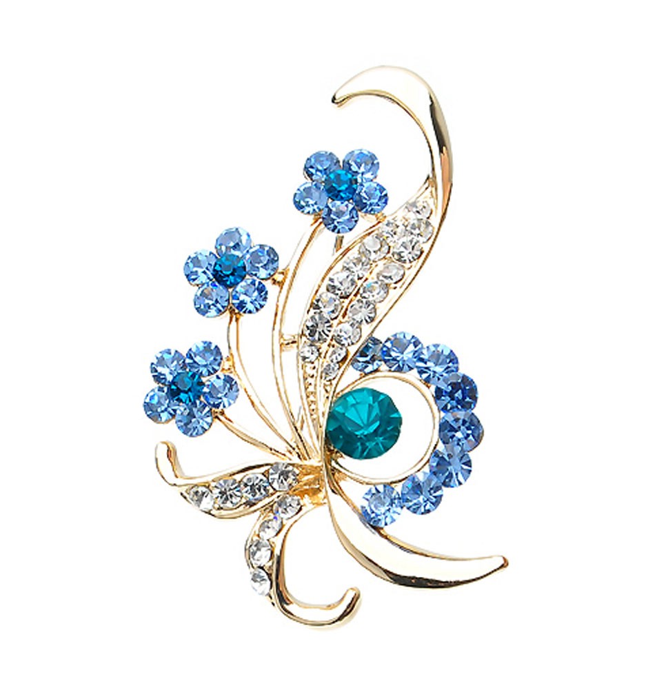 Fashion Crystal & Diamond Party Brooch Pin Clothes Accessories BLUE