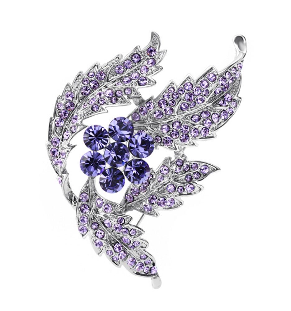 Women Gifts Elegant Lavender Flower Brooch Pin Clothing Accessories