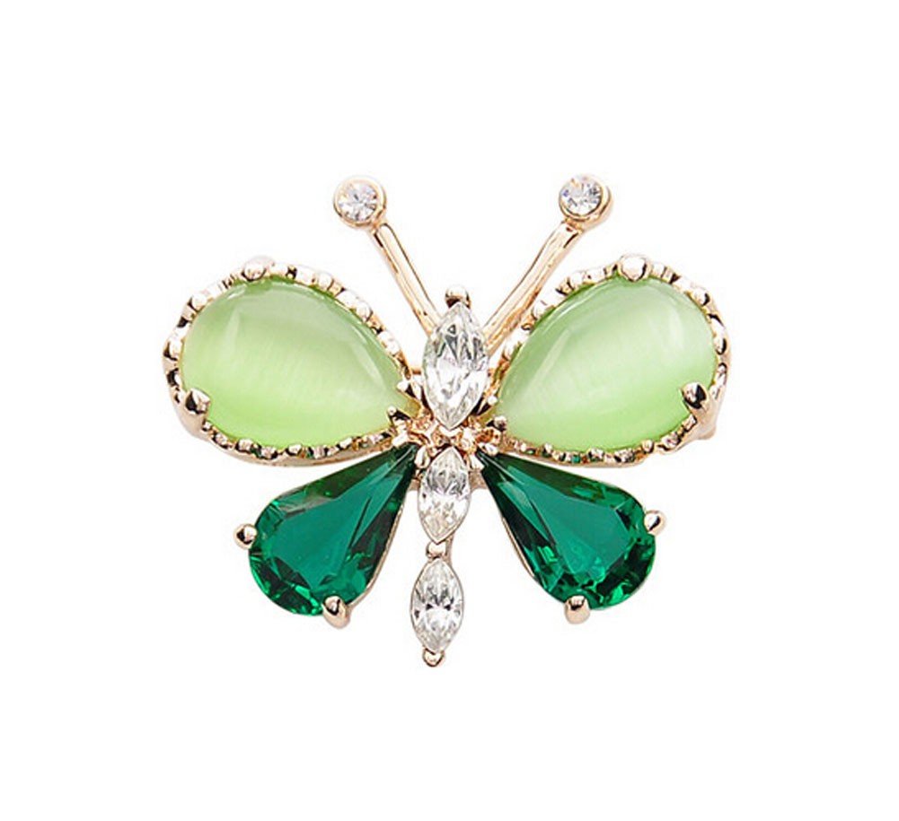 Women Gifts Fashion Butterfly Shaped Shining Crystal Brooches and Pins