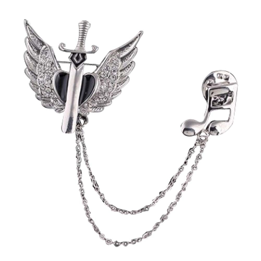Fashion Accessories Rhinestone Tassels Badge Alloy Material Silver Plated Brooch