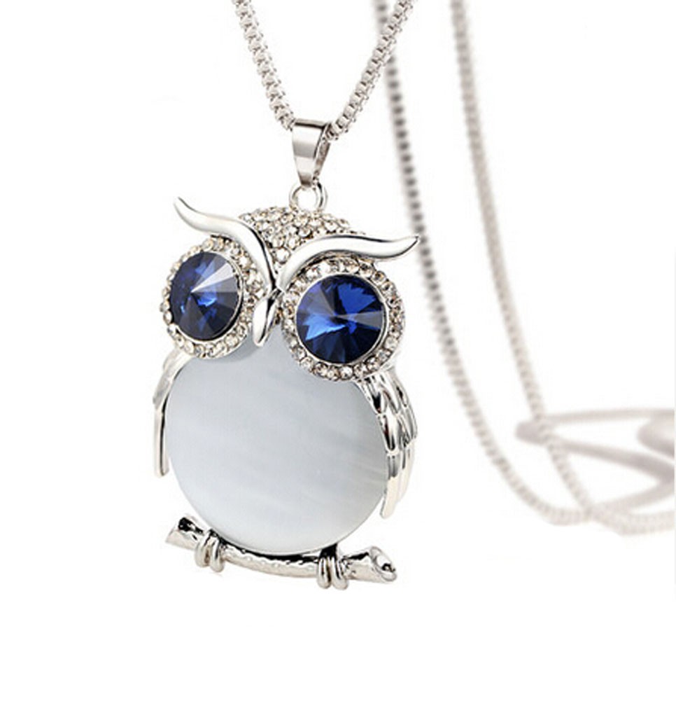 Gorgeous Owl Fashion Opal Jewelry Necklaces Pendant Necklace for Women