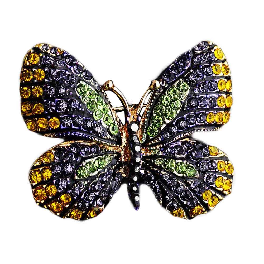 Colorful Shine Jewelry Brooches Butterfly Breastpin Rhinestone Women Brooch Pins