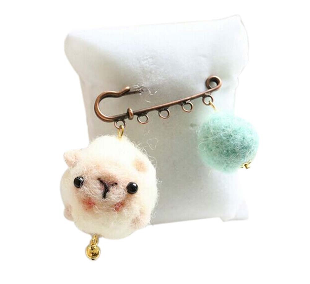 Cute Cartoon Animal Wool Felt Brooch Pin Clothing Accessories, Sheep