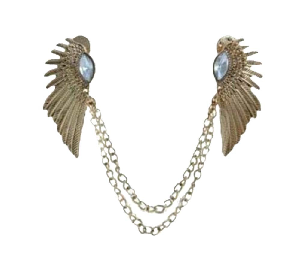 Angle Collar Shirt Collar Pin Collar Chain Brooch Decoration, Golden Wings