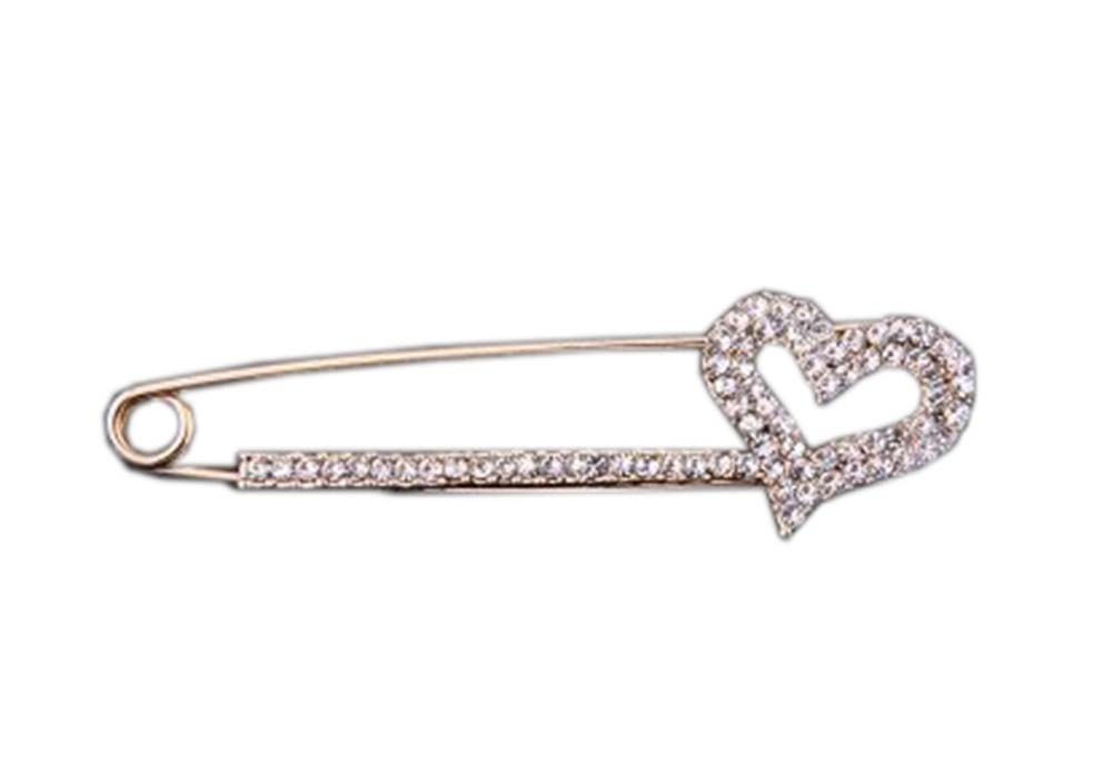 2 Pieces Of Lovely Brooch Diamond Heart-Shaped Brooch Clothes Accessories
