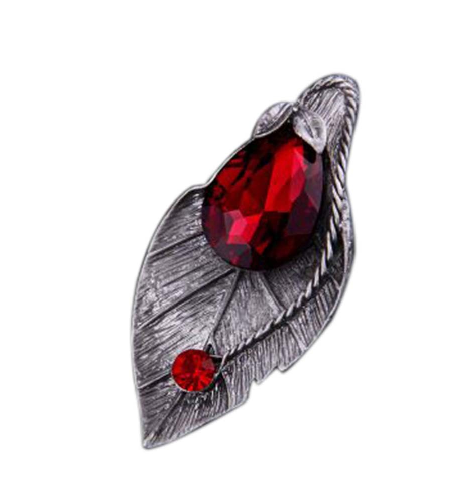 2 Pieces Of Vintage Brooch Red Crystal Feather Brooch Clothes Accessories