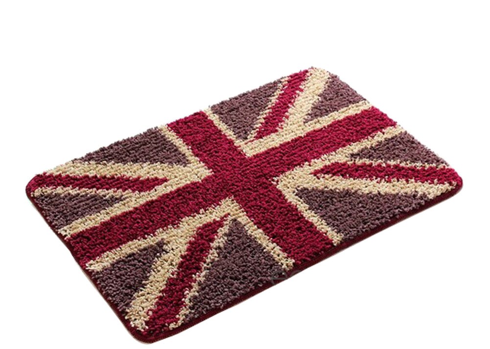 Bedroom Carpet Kitchen Bathroom Non-slip Cotton Door Mat (40x60cm, British Flag)