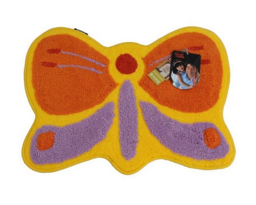Lovely Orange Butterfly Rug for Kids Bed Room Rug 25''*18.5''