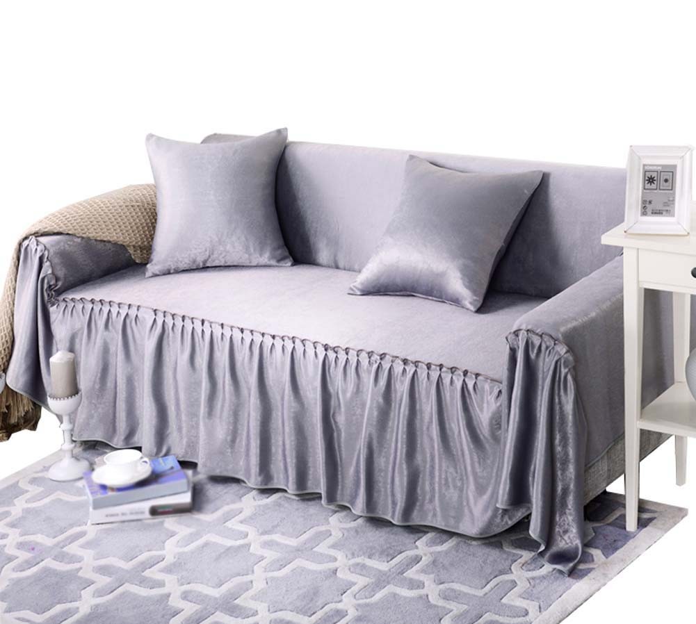 Two-sided Loveseat Slipcover Sofa Protector Cover GRAY, 200x260cm/78.7x102inch