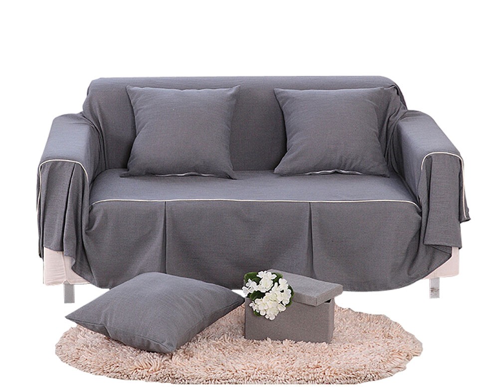 Simplicity Loveseat Furniture Protector Slipcover, Silvery Grey (185*260cm)