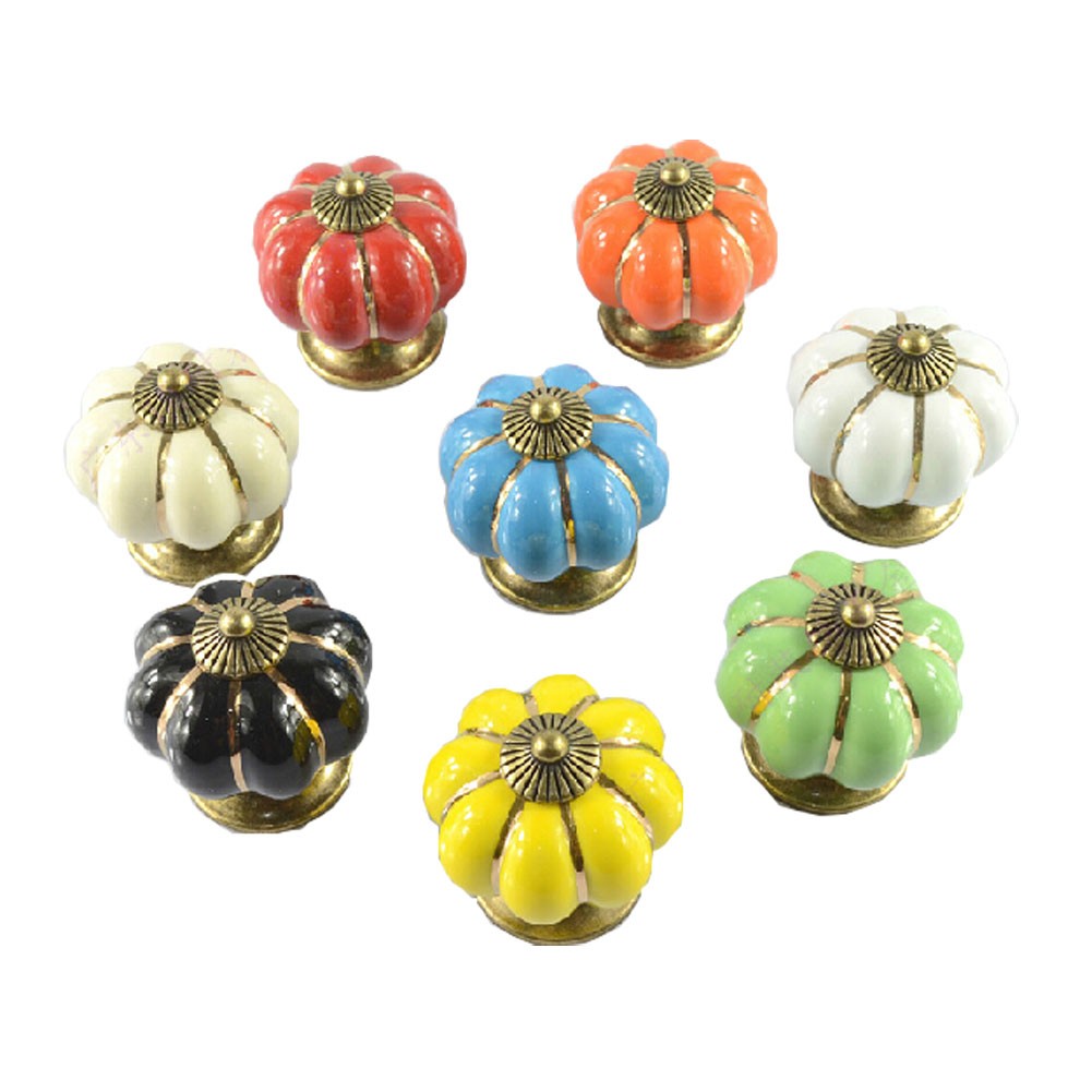 PANDA SUPERSTORE Set of 8 40mm Colorful Ceramic Cabinet Knob Drawer Pull Handle (8 Colors)