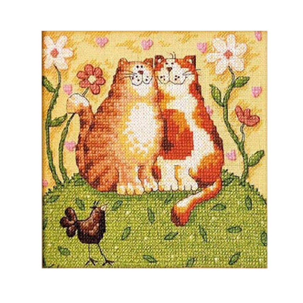 PANDA SUPERSTORE [Lovely Kitty] DIY Cross-Stitch 11 CT Embroidery Kits Room Decorations(7.48*7'')