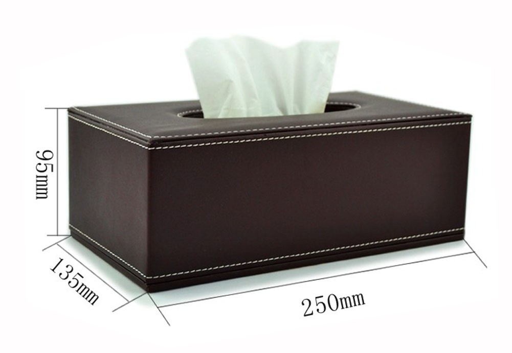 [Coffee Time] Leather Rectangle Random Carton Tissue Paper Holder Tissue Box