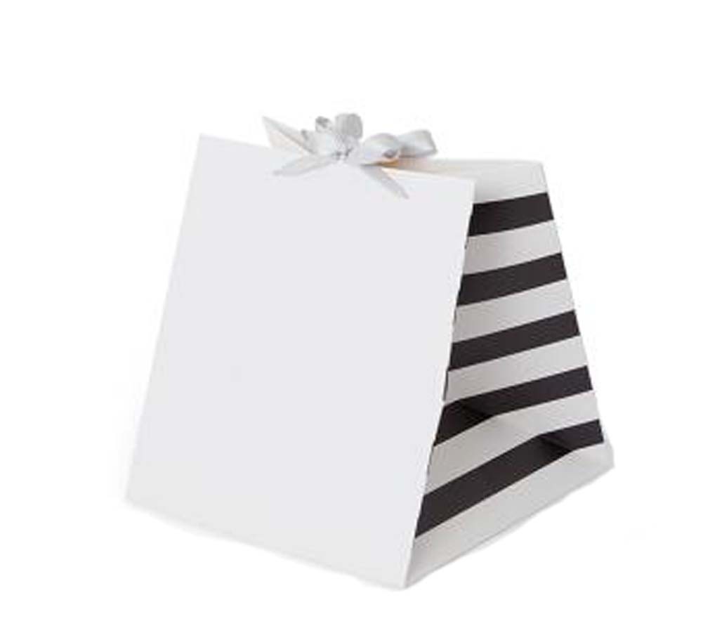 Set of 3 Flower Box Packaging Square Gift Bag Kraft Paper Flower Baskets, Black