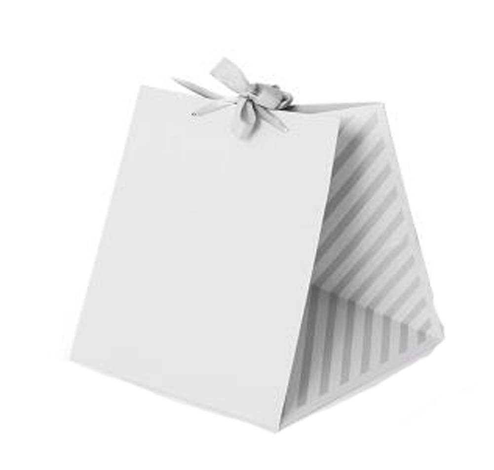 Set of 3 Flower Box Packaging Square Gift Bag Kraft Paper Flower Baskets, Gray