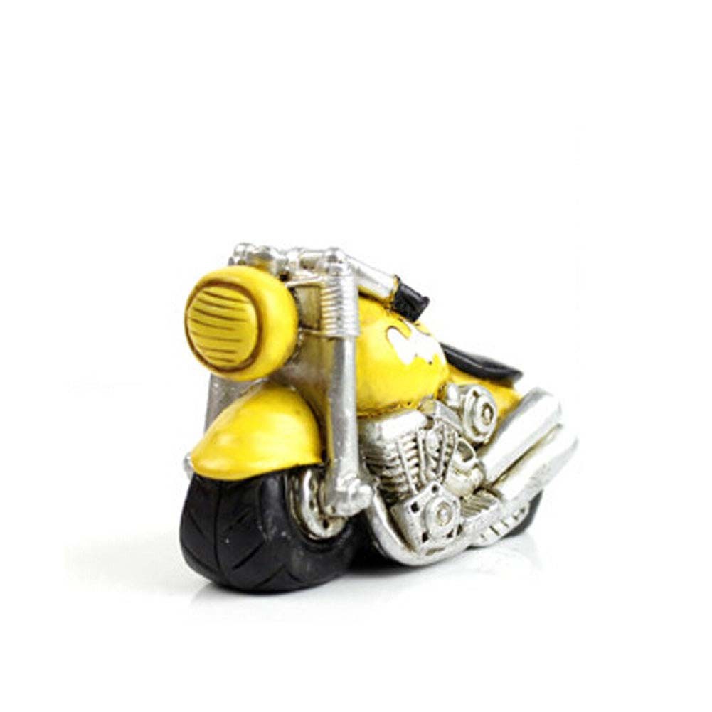 Creative Gifts Resinous Small Ornaments Vintage Motorcycle Model(Yellow 6.5cm)