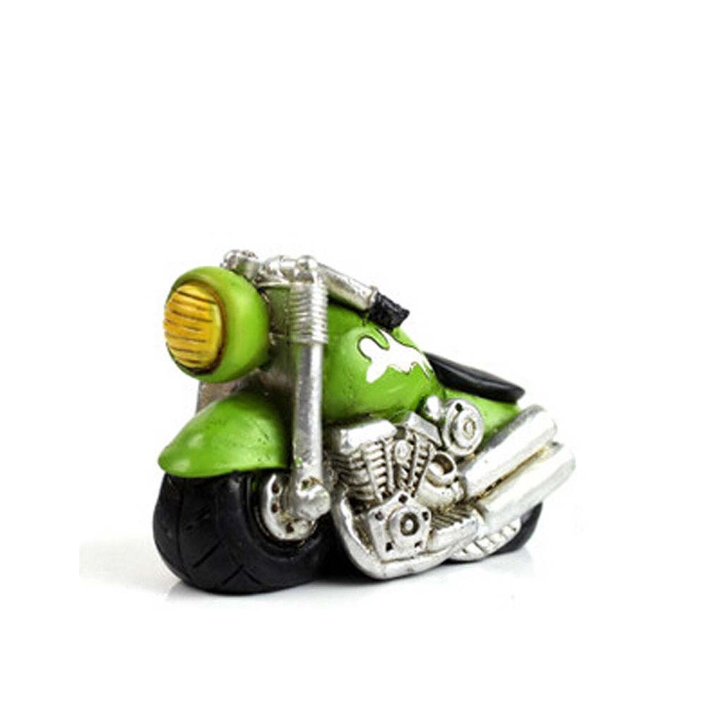 Creative Gifts Resinous Small Ornaments Vintage Motorcycle Model(Green 6.5cm)