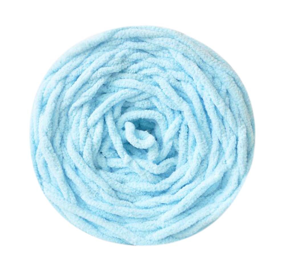 Set of 3 Milk Cotton Yarns Hand-woven Scarf Warm Soft Yarns, Light Blue