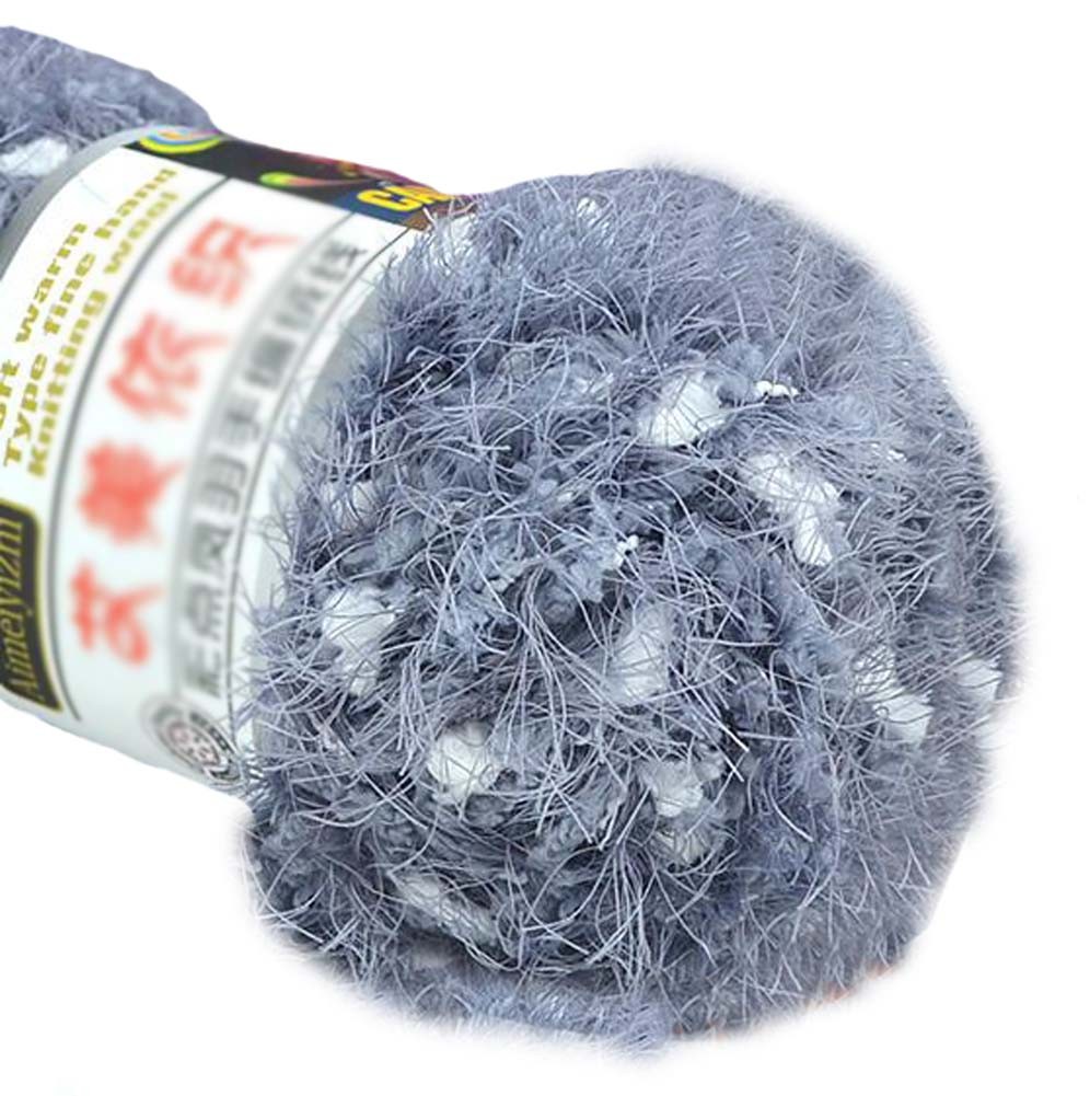 Set of 3 Knitted Color Hairball Yarns Hand-woven Scarf Soft Yarns, Gray
