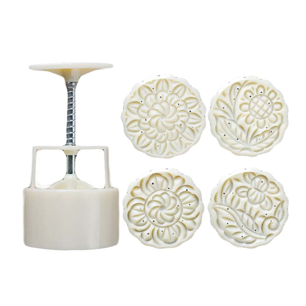 4 Stamps Flower Cake Mold Cookie Mold Pie Mold Moon Cake Mold 100G
