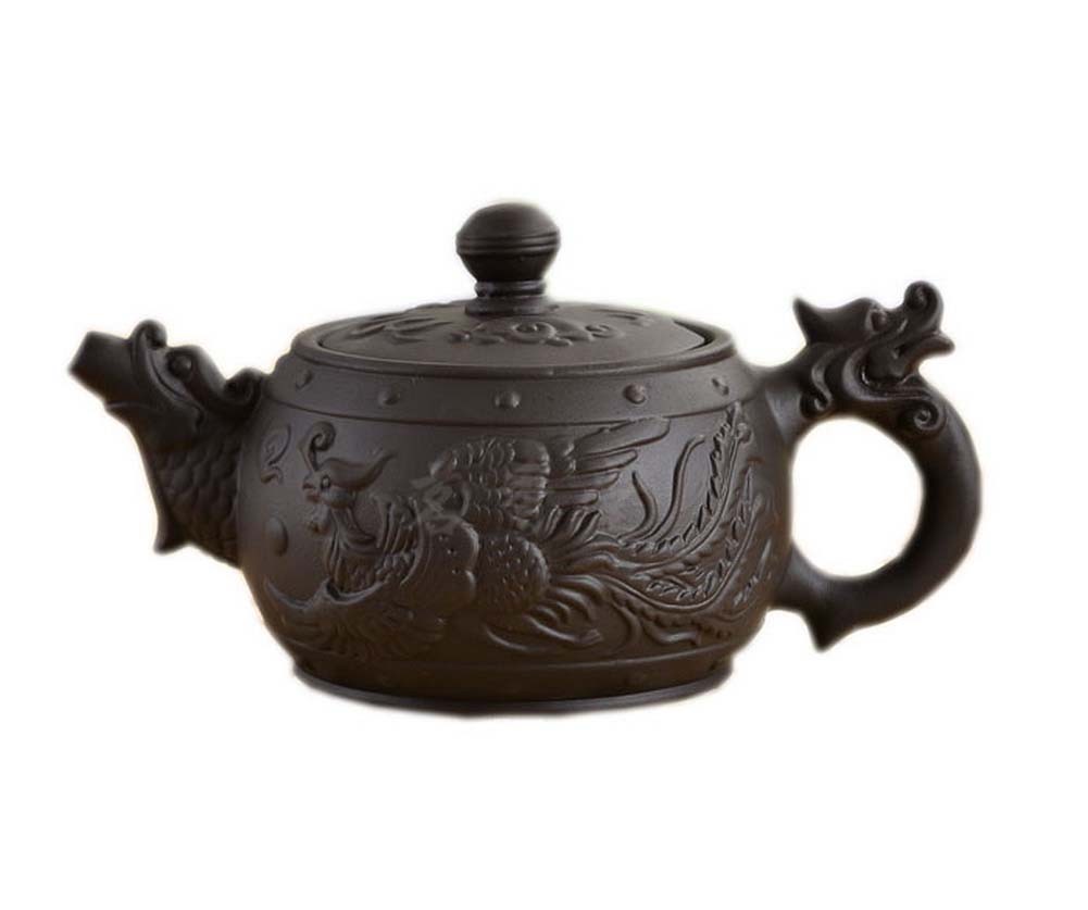 Historic Purple Clay Tea Pot Dragon & Phoneix Tea Kettle