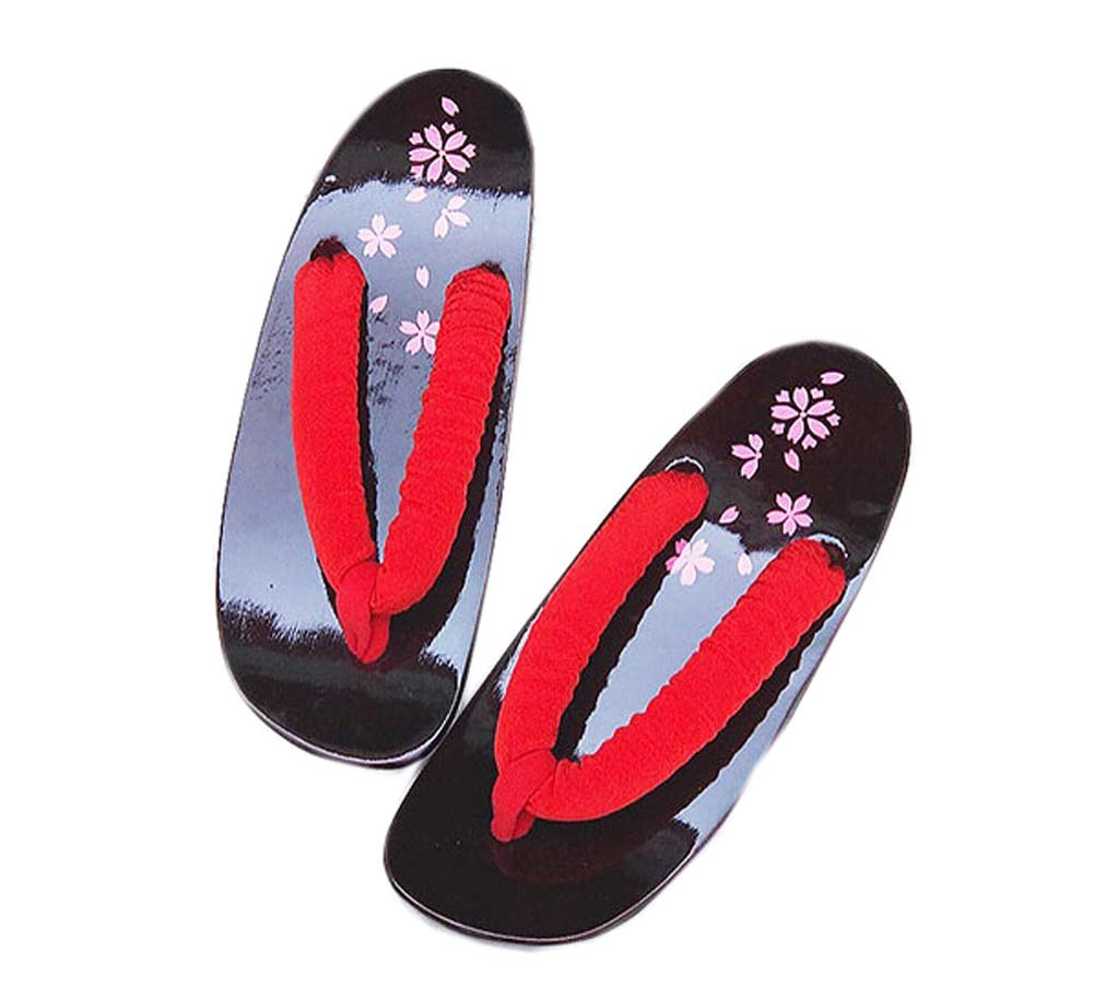 Non-slip High-heeled Wooden Slippers Fashion Clogs( Red )