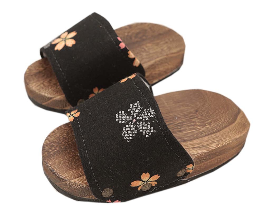 Non-slip Massage Wooden Slippers Fashion Clogs( Black Cherry )