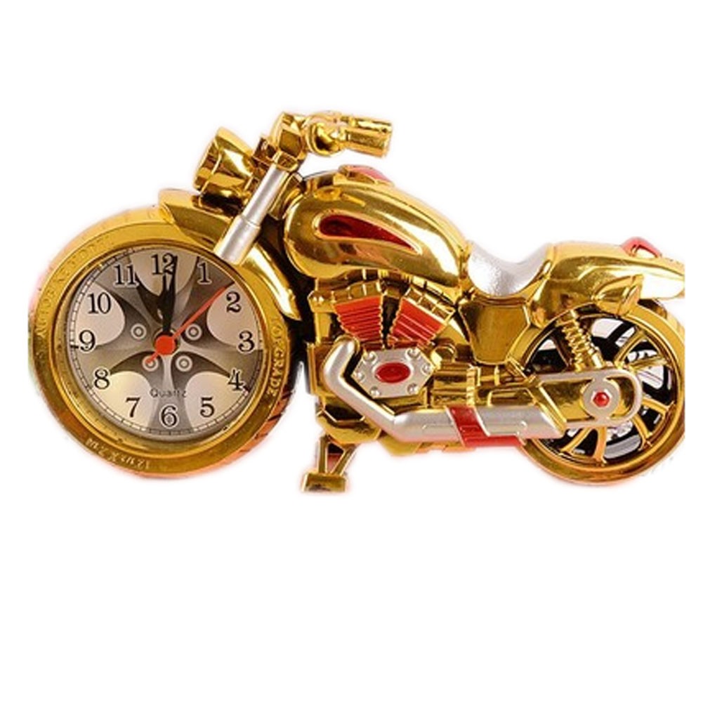 Original Two-tone Golden Motorcycle Clock  Bedside Alarm Clock Desktop Clock