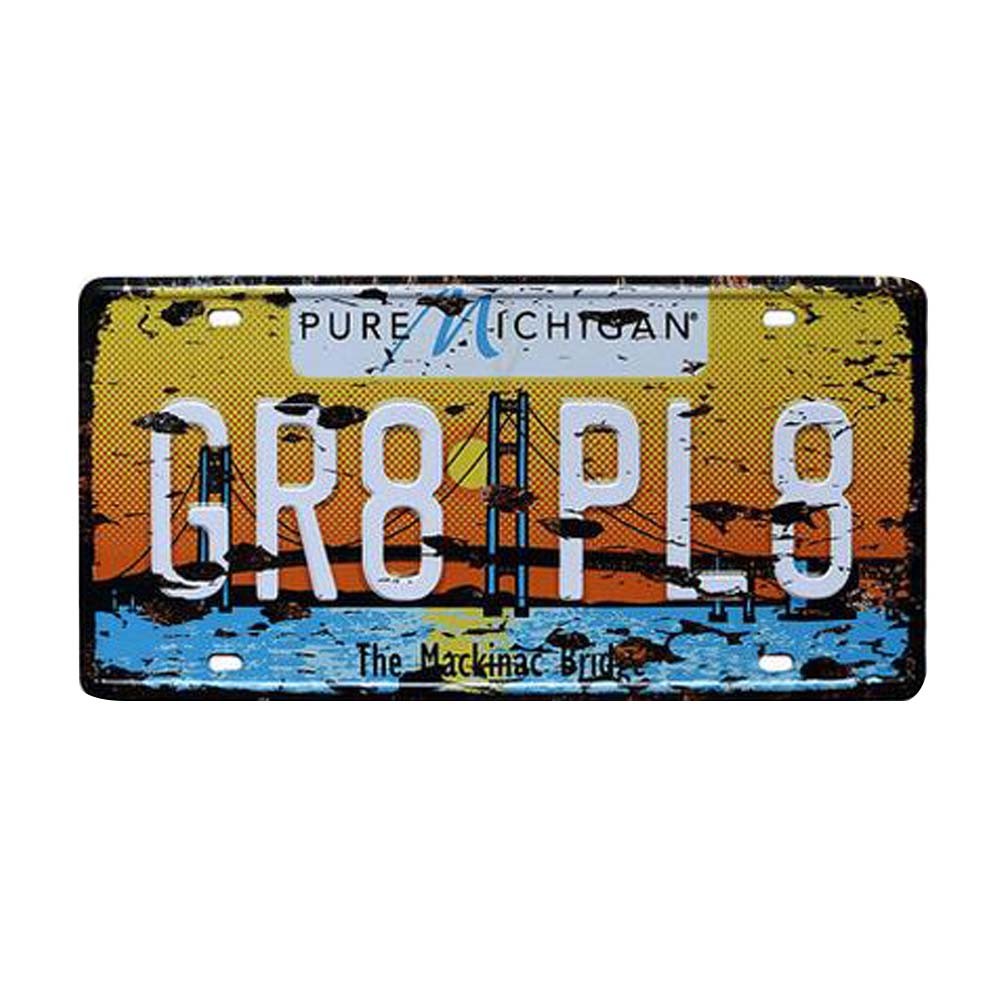 Home Decoration Retro Auto License Plate Tin Sign Embossed Tag Wall Ornament