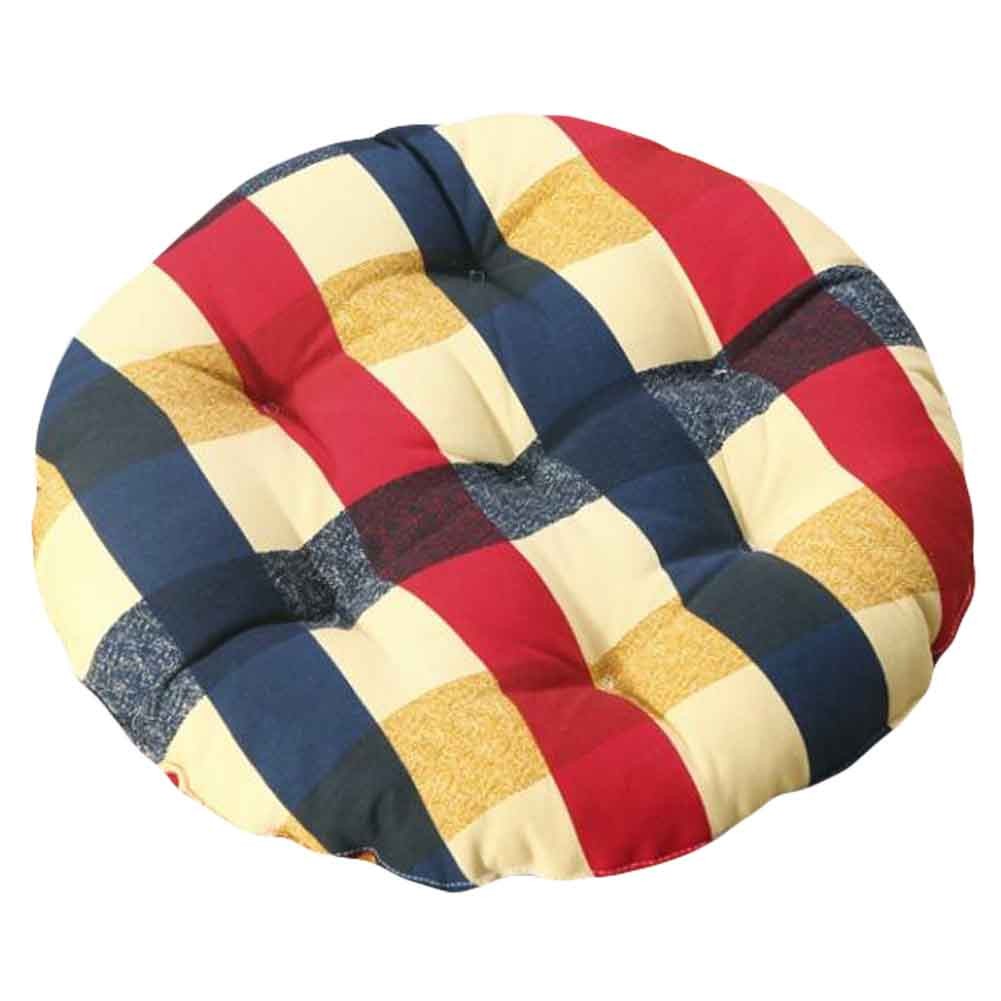 Red/Blue - 40cm Cotton Chair Pad Futon Cushion Floor Round Seat Cushion Tatami