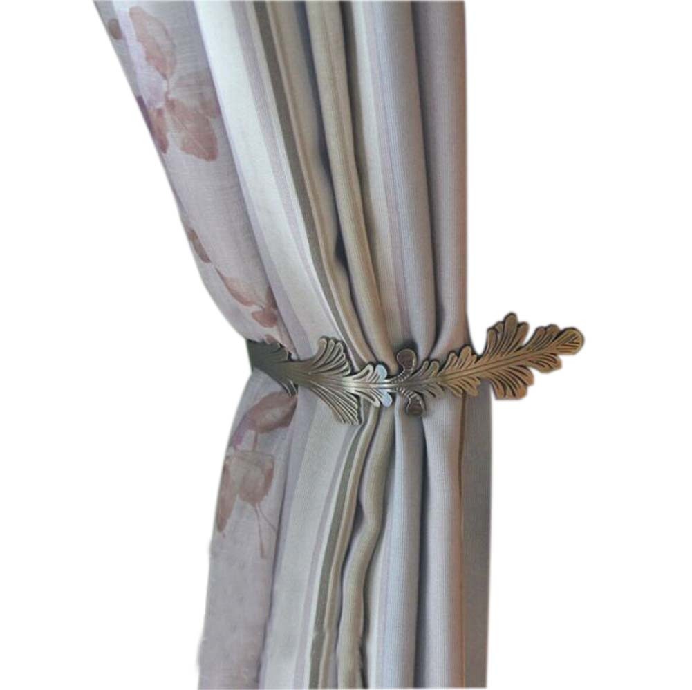 2 Pieces Curtain Pteris Decorative Tiebacks/Buckles/Holdbacks, Bronze(5.5*23cm)