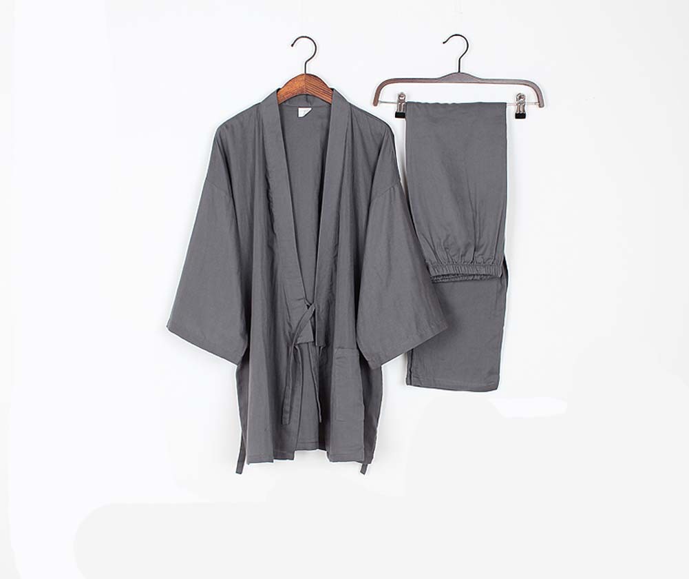 Loose Breathable Cotton Double Gauze Pajamas Suit Tracksuit Men's Kimono