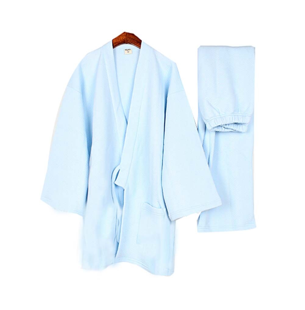 Thickening Pajamas Home Clothes Women 's Kimono Warm Pajamas ,Sky Blue