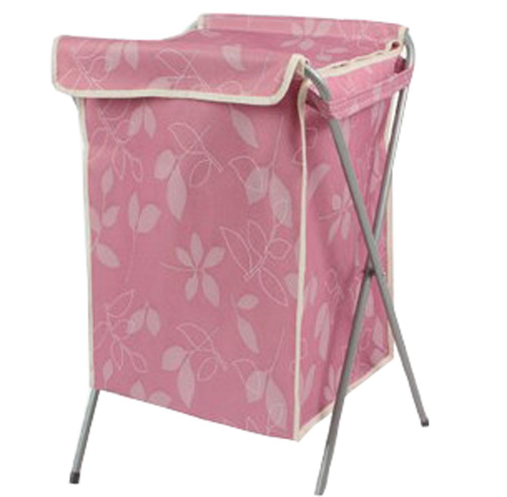 Household Essentials Foldable Laundry Basket With A Cover(66*40*35cm) PINK