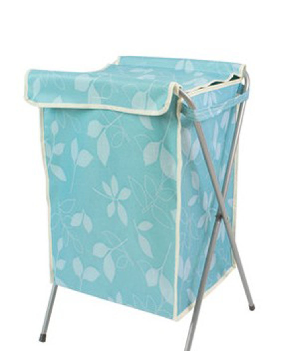 Household Essentials Foldable Laundry Basket With A Cover(66*40*35cm) BLUE