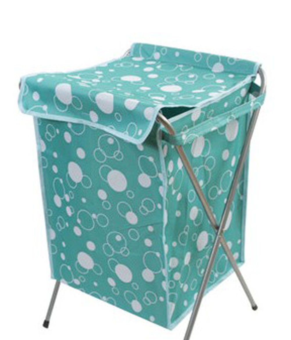 Household Essentials Foldable Laundry Basket With A Cover(66*40*35cm) BLUE