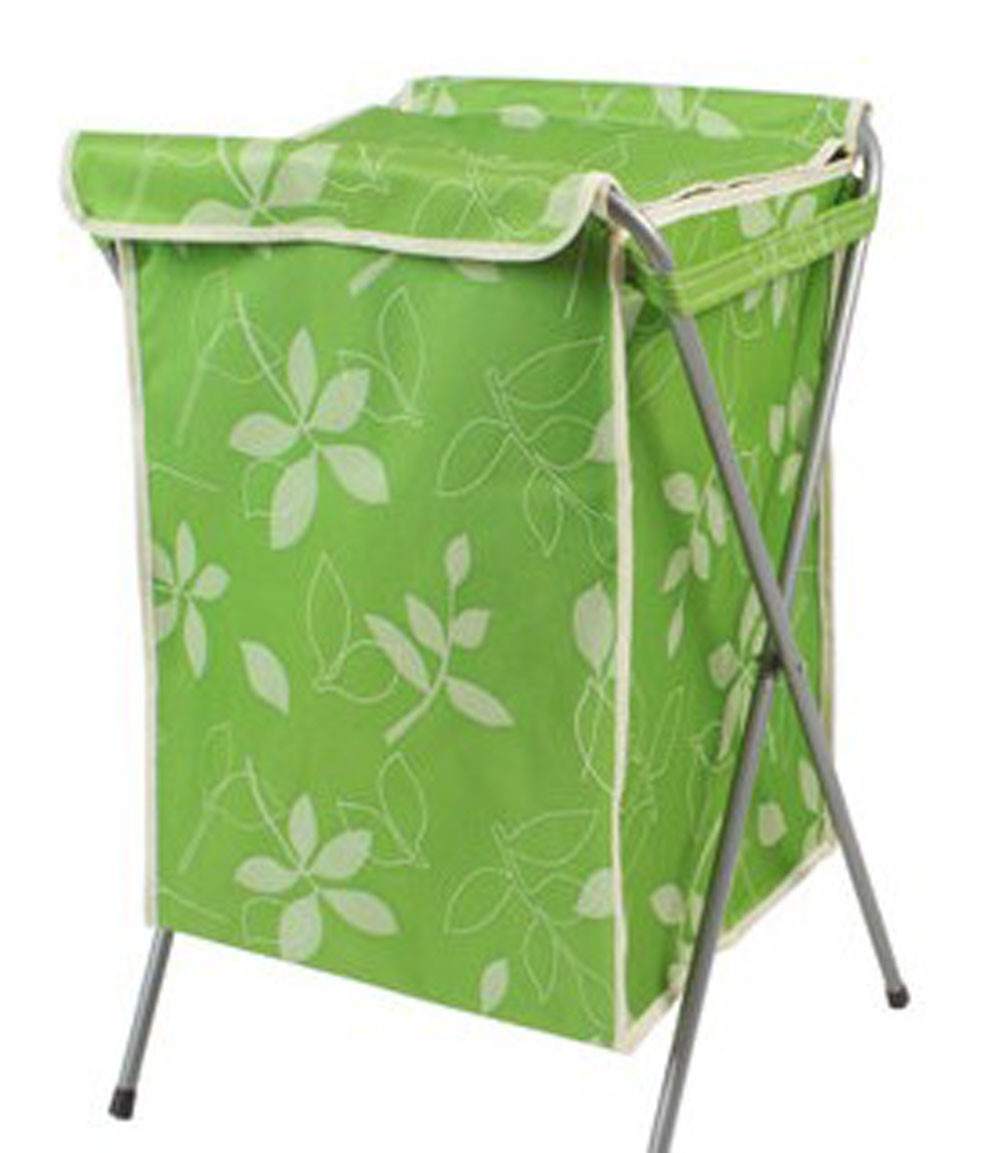 Household Essentials Foldable Laundry Basket With A Cover(66*40*35cm) GREEN