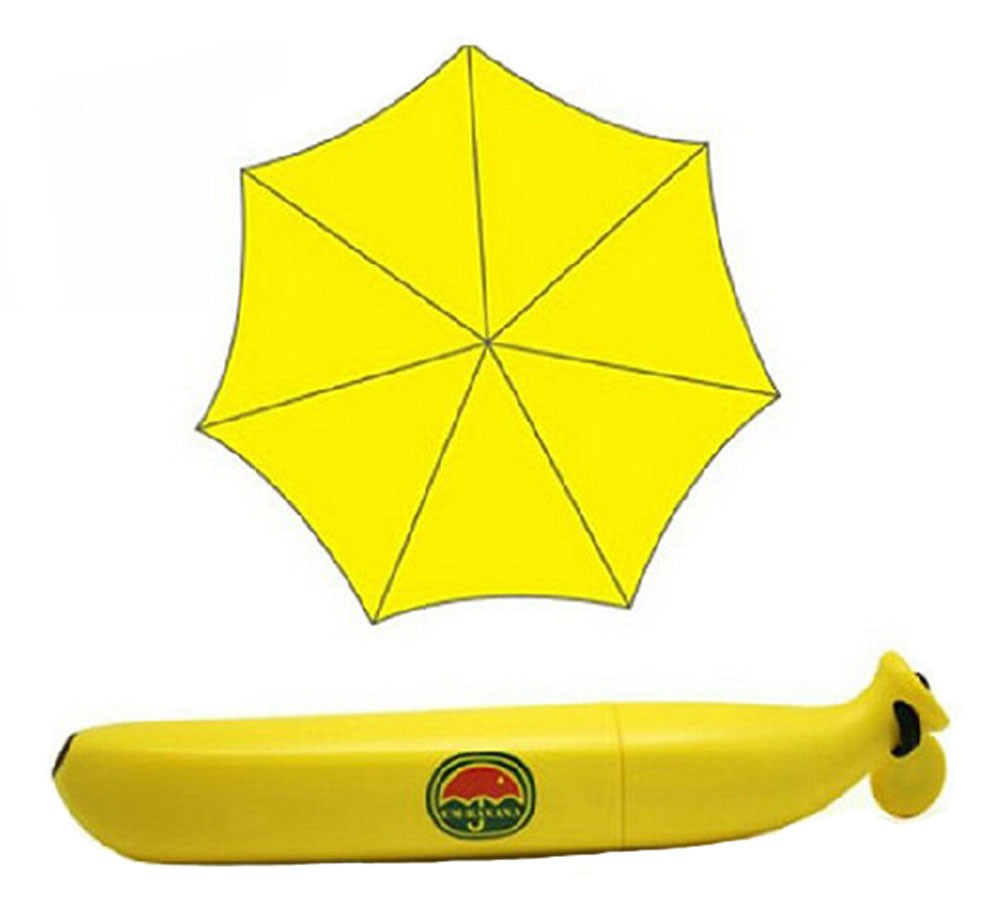 Novelty Fashion Gift Banana Shape Folding Umbrella Kids' Umbrella YELLOW