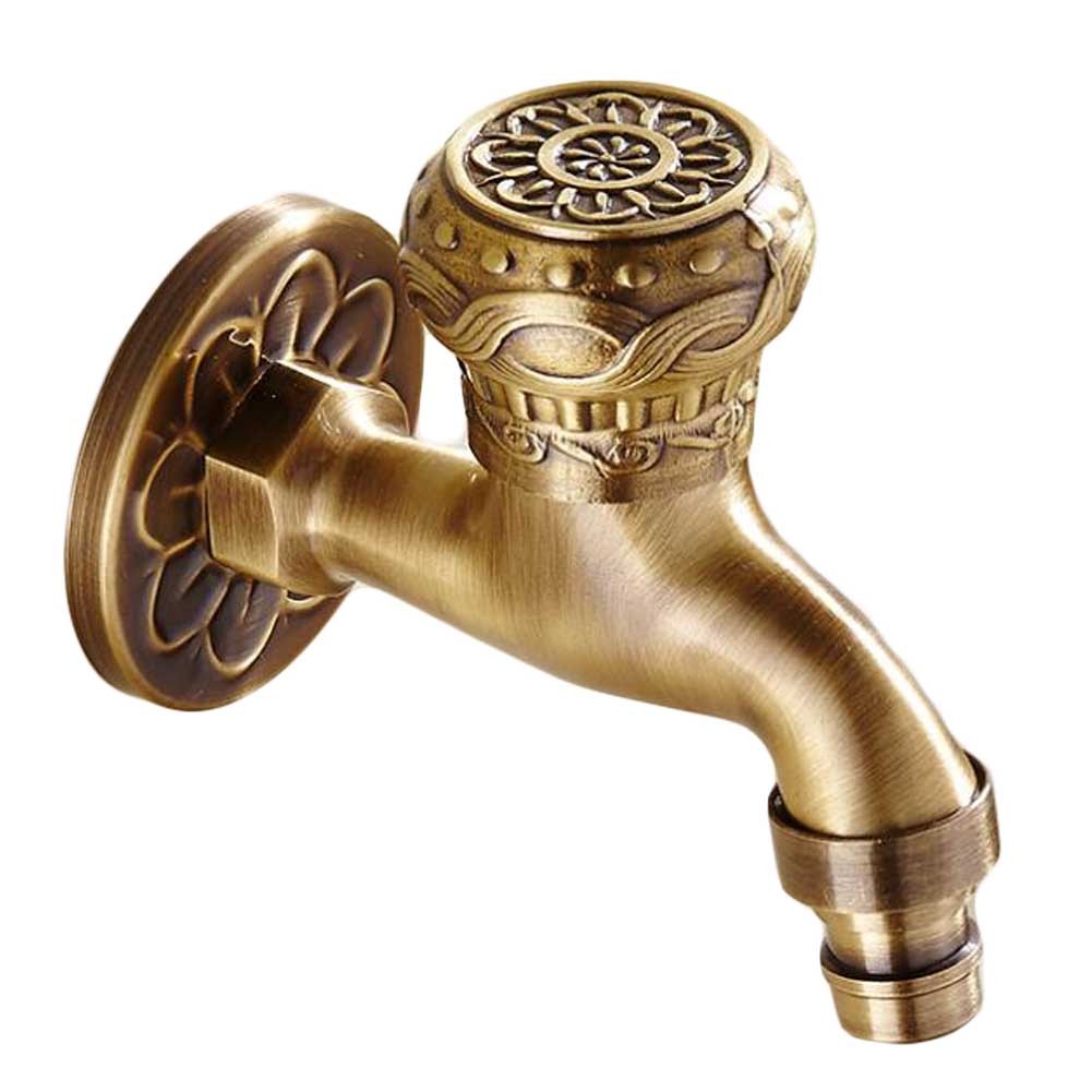 [Knob] Brass Antique Faucet Washing Machine Faucet Wall Faucet Kitchen/Garden