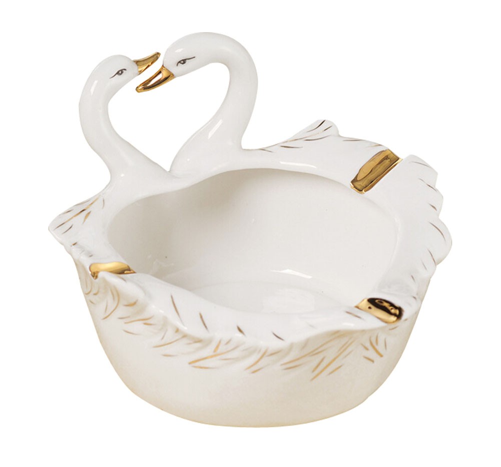 Creative Gifts Fashion Ceramics Ashtrays Portable Ashtray Swan