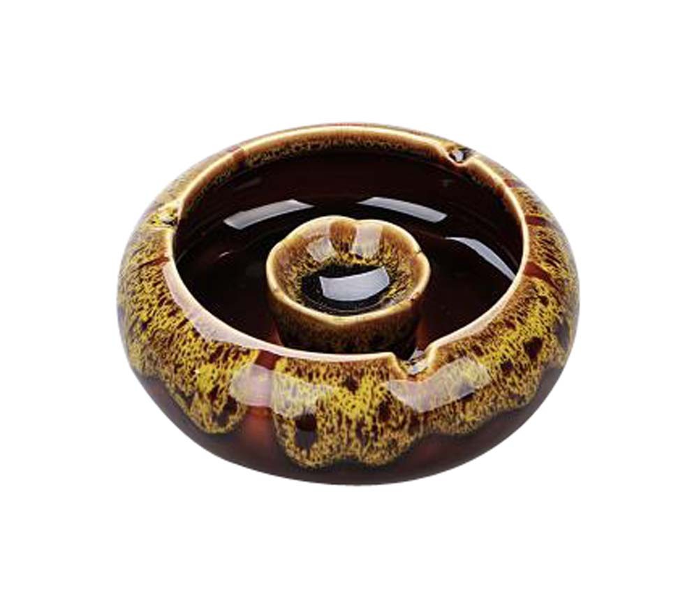 Functional Simple Ashtrays Home Office Decoration Ashtrays (Amber YELLOW)