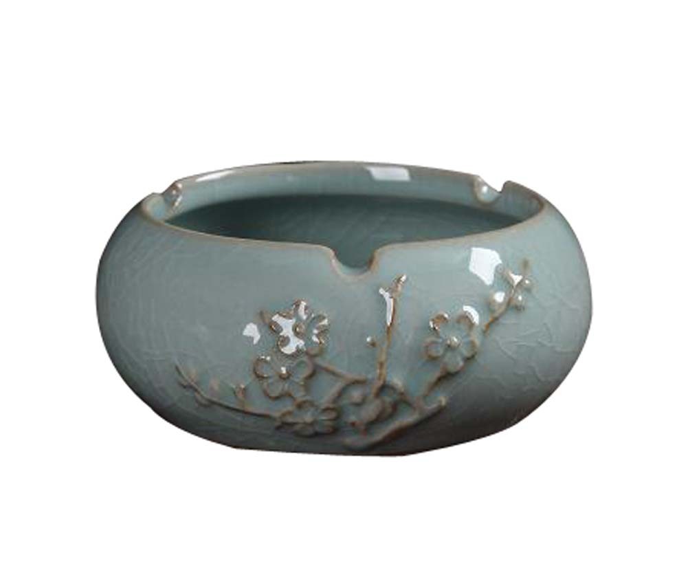 Fashion Ceramics Cigarettes Ash Tray for Living Room Office, Wintersweet