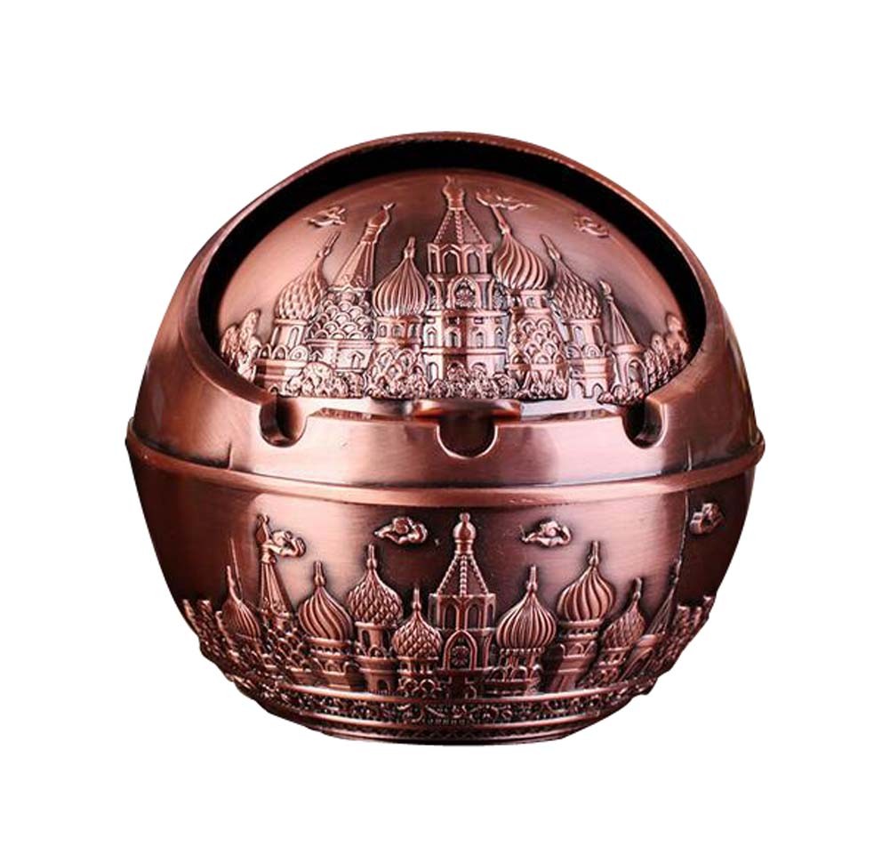 Creative Retro European Style Ashtrays for Home Office, Red Copper